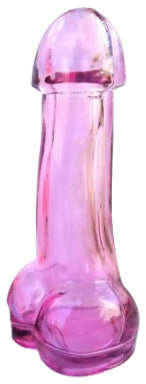 Pink novelty water pipe, 150mm tall glass piece with flared base