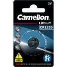 Camelion CR1220 lithium button cell battery blister pack, 3V