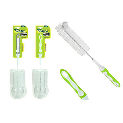 Set of Sedona bottle brushes: green handles with white bristles, two packs shown