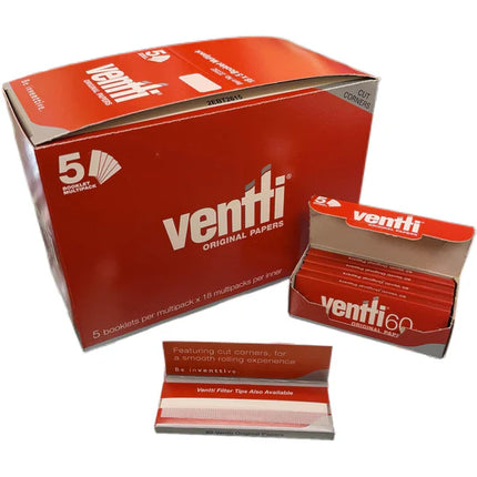 Ventti original papers 5-booklet multipack box with small booklet stack