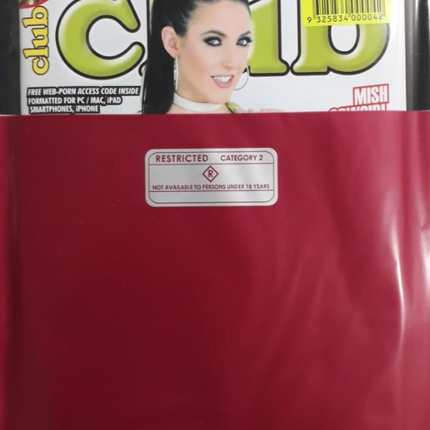Premium single magazine pack, red glossy pouch with restricted label on front
