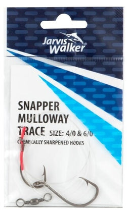 Snapper/mulloway hook trace rig with sharpened hooks, size 4/0 & 6/0
