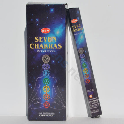 HEM Seven Chakras incense sticks box with incense stick, starry chakra icon design