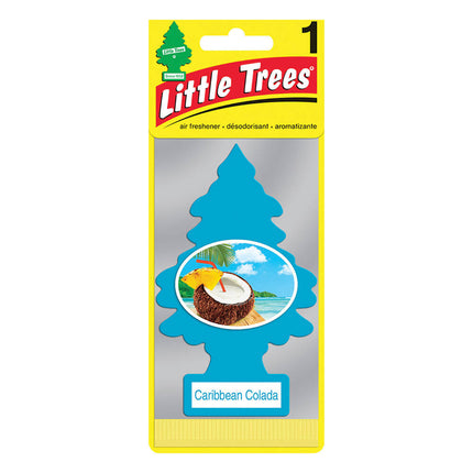 Little Trees tree air freshener, Caribbean Colada scent, blue hanging card