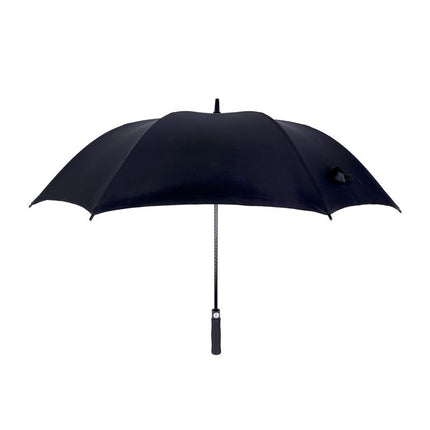 Extra-large auto open umbrella, dark navy canopy with center pole and padded strap handle
