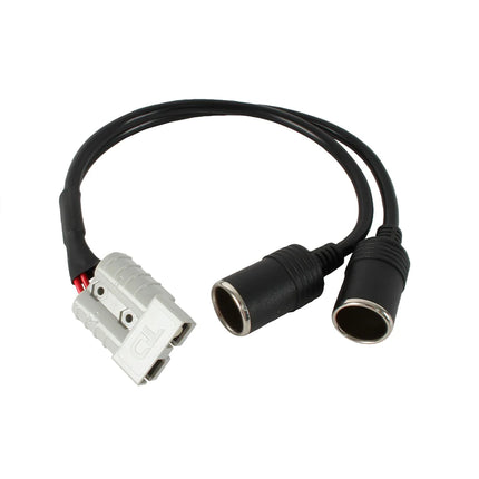 Anderson-style to twin 12V socket splitter cable, 300mm lead