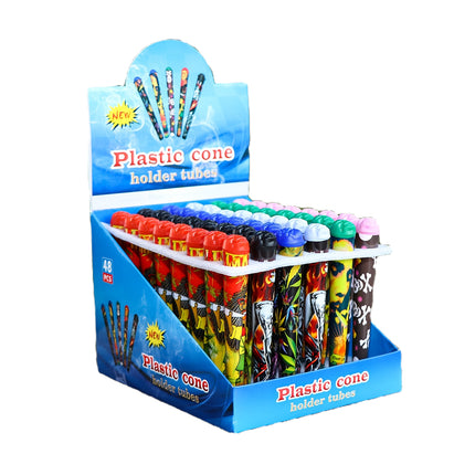 Plastic joint holder tubes display tray, colorful cone tips, 48-piece set