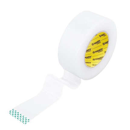 Clear packaging tape roll with white backing