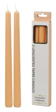 Set of three tapered pillar candles, orange citrus scent
