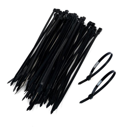 Black cable ties bundle with two assembled loops, 200mm length style