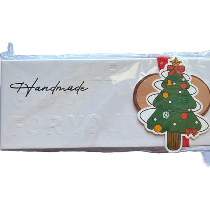Wrapped 3-piece Christmas candle gift set with Christmas tree hanging label