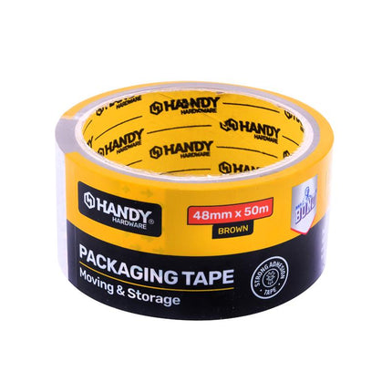 HANDY brown packaging tape roll, 48mm x 50m, moving & storage label