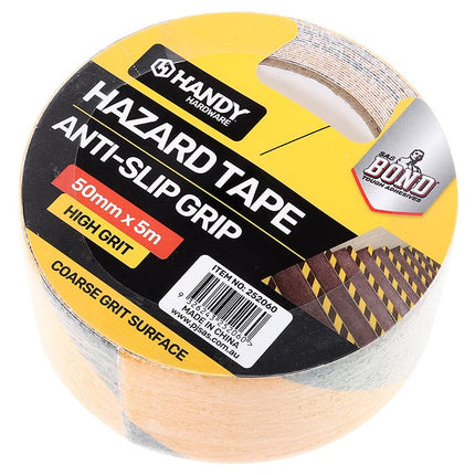 Hazard anti-slip grip tape roll, 50mm x 5m, high grit coarse grit surface