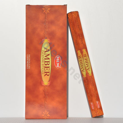 Amber incense stick set with tall gift box and bundled sticks, 120 count