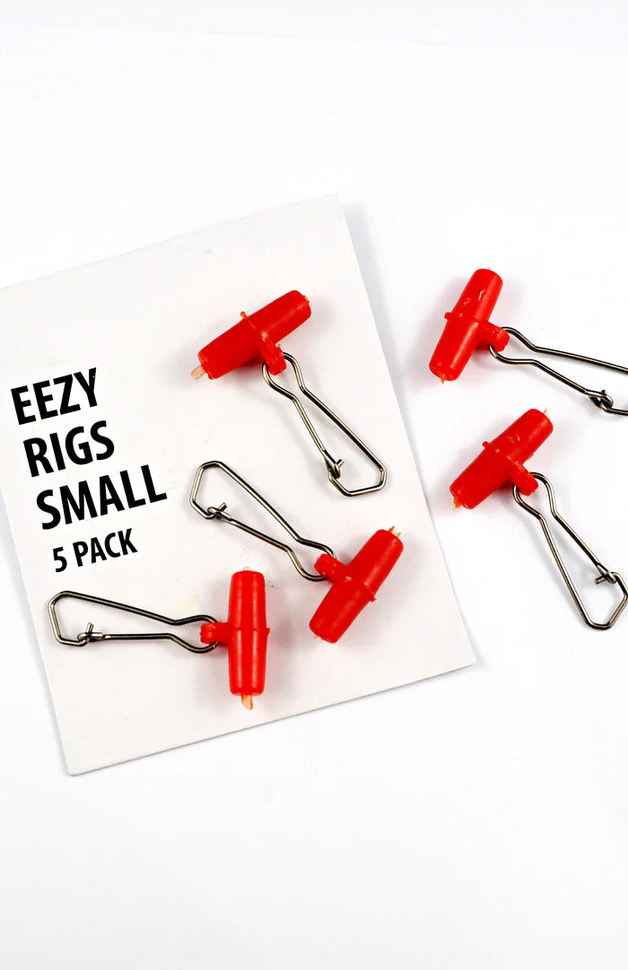 Jarvis Walker Eezy Small red fishing rigs, 5-pack of metal hook clips