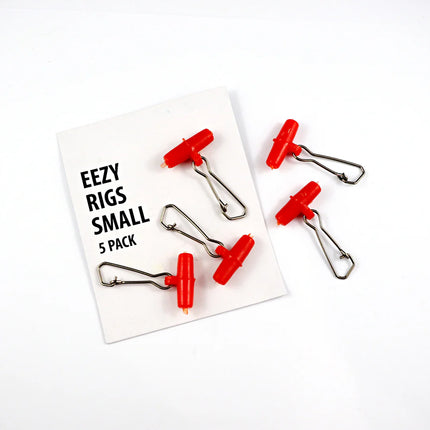 Jarvis Walker Eezy Small red fishing rigs, 5-pack of metal hook clips