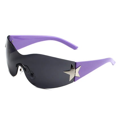 Purple star-accent sunglasses with black lenses