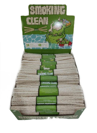 Stacked barbed pipe cleaners pack with cream bristles and green band labels, 48.