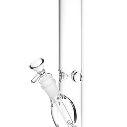 20cm water tube, clear glass bong with green rim and side water chambers