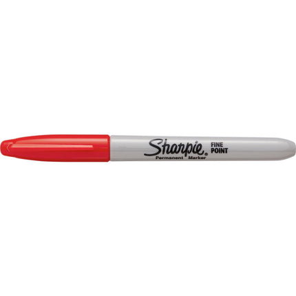 Sharpie fine point permanent marker, red with red tip and clear barrel
