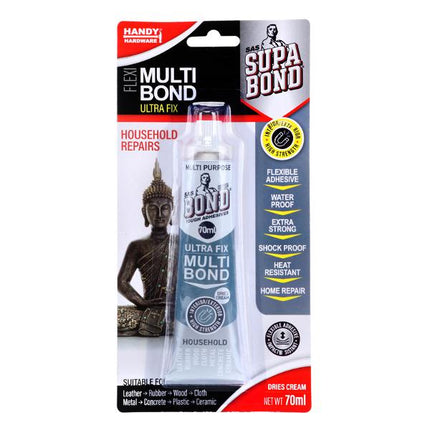 Multi Bond ultra fix adhesive glue tube, 70ml, in retail blister package.