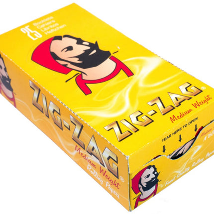 Zig-Zag yellow doubles box with cartoon logo, 25 booklets