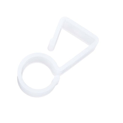 White plastic gutter hook for securing Christmas light cords