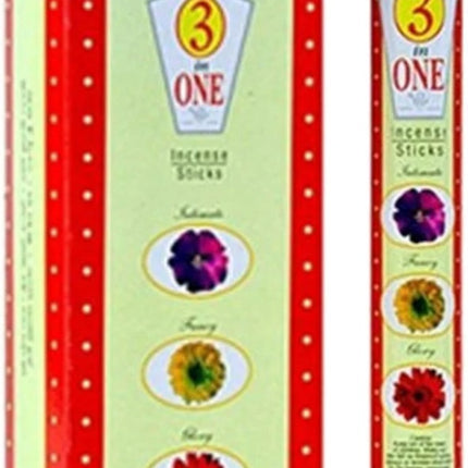 HEM Precious 3-in-One incense sticks box, red dotted design with floral graphics