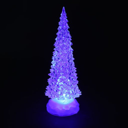 Light-up 3D decorative Christmas tree, purple glow with lit branches