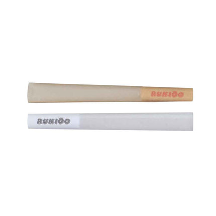 Roll-your-own cones, one brown and one light gray, shown side by side