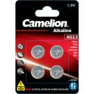 Camelion AG13 1.5V alkaline button cell battery pack, blister with 4 cells