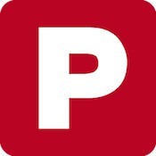 Red magnetic plate with white letter P