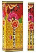 Hexagonal Honey Rose incense sticks, 120 count, gold-and-rose wrapper