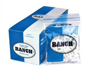 Ranch Extra Long Supa Slims filter bags with tips, 12-pack in blue sachets