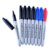 Pack of permanent markers with bullet tips and black and blue ink