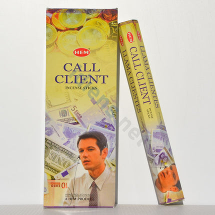 HEM Call Client incense sticks set: yellow box with wrapped stick bundle