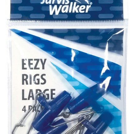Jarvis Walker Eezy large blue fishing rigs, 4-pack in clear bag