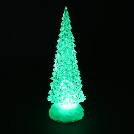 Light-up 3D decorative Christmas tree, green glow with translucent base