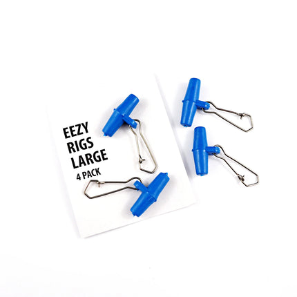 Jarvis Walker Eezy large blue fishing rigs, 4-pack, shown loose