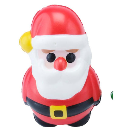 Red-and-white Santa Claus Christmas squeeze memory foam toy, close-up