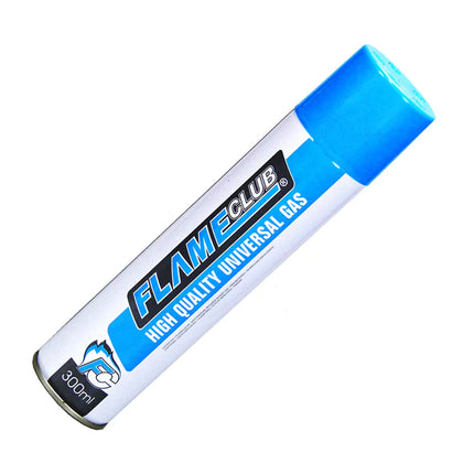 Flame Club 300ml universal butane gas cartridge, blue cap and label