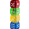 Flashing dice jet lighter with red, green, yellow, and blue stacked dice chambers