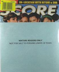 Light blue magazine page with yellow header band and maturity warning text