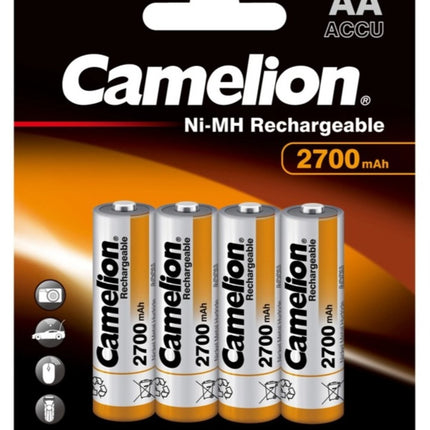 Camelion AA NiMH rechargeable batteries pack, 2700mAh, 1.2V (AA ACCU)