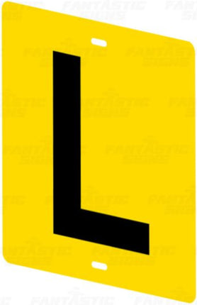 Yellow plastic L plate with black L marking