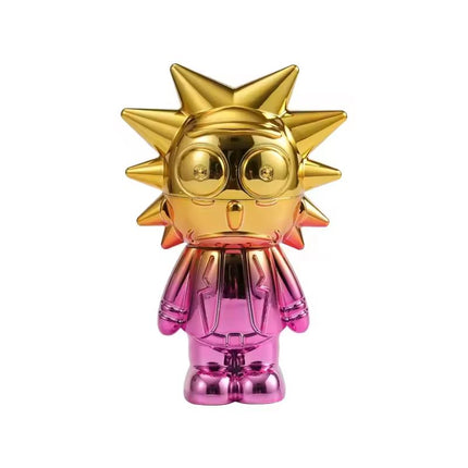Gold and pink chrome spiked grinder figurine with round goggles and spiky head