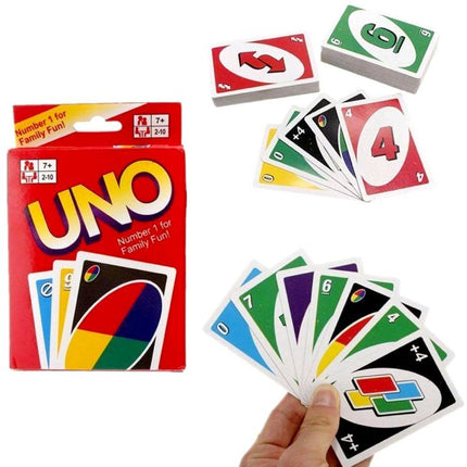 UNO red twin pack playing cards: boxed set with a fan of multicolor cards