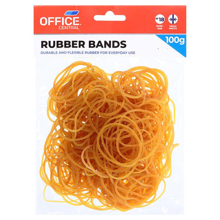 Yellow rubber bands, loose pile, 100 g pack