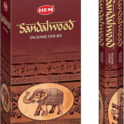 HEM Sandalwood incense sticks box, 120-count, with matching incense stick bundle