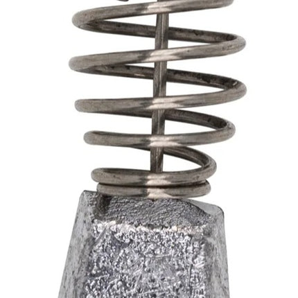 Small galvanized berley cage feeder sinker with spring cage and square lead weight